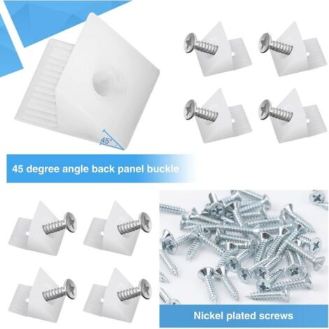 Cales en Plastique pour Meuble Tiroir, Fond de Tiroir Connecteur avec Vis Équerre De Fixation Renfort Tiroir Connecteur Arrière Stabilisateurs pour Réparer Affaissement Étagère Meuble (40)