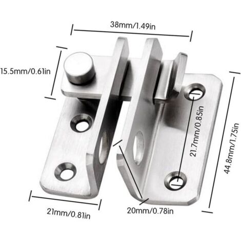 Porte Cadenas Petite Antivol Loquet,Acier Inoxydable Cadenas Verrou à Bascule Verrous de Porte de sécurité (1/3)