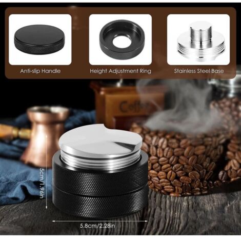 Distributeur de café 58mm, doseur à expresso en acier, outil de distribution de café à hauteur réglable, distributeur de café expresso (1/3)