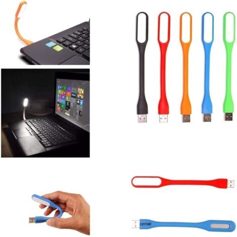 8-Pièce Lampe LED USB, Mini Lumière USB Flexible, Lampe Clavier pour Ordinateur Portable/PC, Lampe de Lecture USB, Petite Lampe de Livre, 8 Couleurs