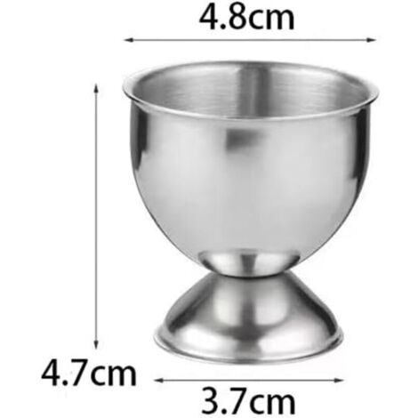Lot de 4 coquetiers en acier inoxydable - Pour petits œufs - Argenté (1/3)