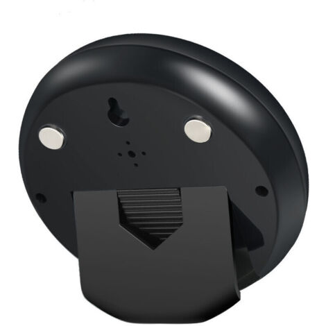 Thermohygromètre à écran tactile rond avec horloge Noir (1/3)