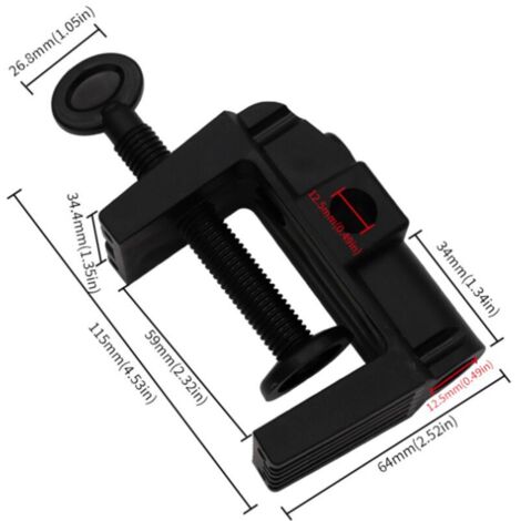 Lot de 3 pinces de rechange pour lampe de bureau avec bras pivotant, support en plastique non marquant, lampe de table à col de cygne réglable, lumière LED, microphone, caméra (1/3)