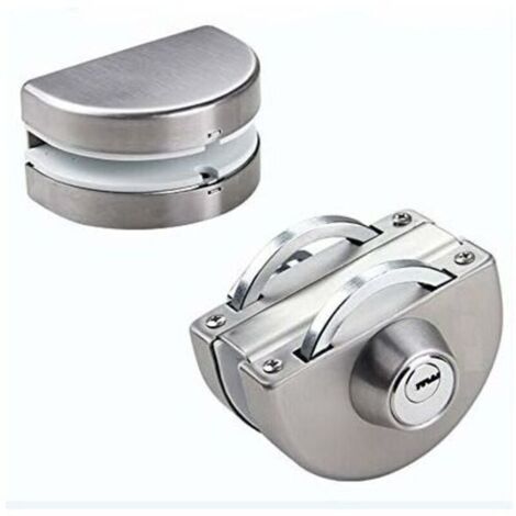 Double serrure de porte en verre 304 en acier inoxydable, les deux côtés ouvrent des crochets de porte sans cadre pour le verre d'épaisseur de 10-12mm (1/3)