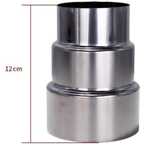 Réducteur de conduit de cheminée en acier inoxydable - Permet de connecter l'appareil à la cheminée ou à la pile - Optimisation pour cheminées, camping, poêle à bois (Ø 90 mm/Ø70 mm)