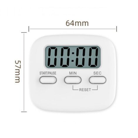 Minuteur de Cuisine magnétique avec Grand écran LCD, avec chronomètre, Alarme puissante et Compte à rebours, Blanc