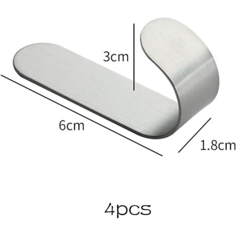 4 Pièces Crochet Adhésif en Acier Inoxydable，Crochets Auto-adhésif Crochet ，pour Serviette, clés, maison, cuisine, salle de bain, anti-rouille et étanche (1/3)