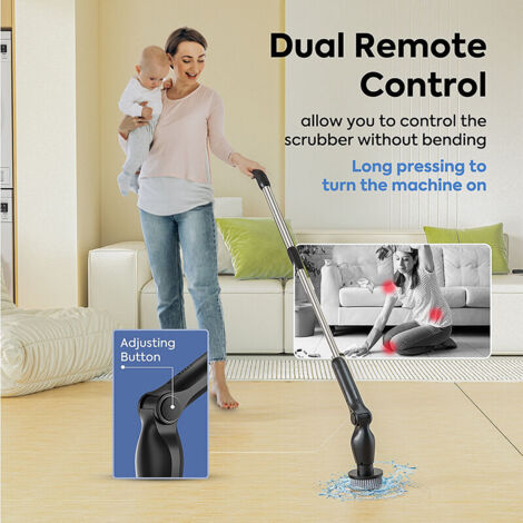 Cordless Electric Spin Scrubber ,4 Brush Heads & 2 Speed Modes - ,For Home Cleaning (1/3)