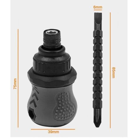 1pc Mini tournevis cruciforme multifonctionnel à cliquet à embout télescopique à double usage Tournevis de réparation Outil à main pour la maison