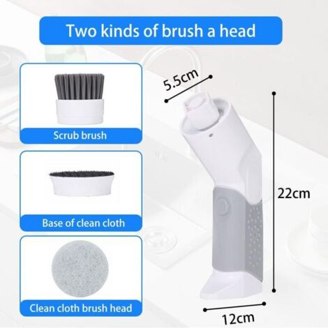 Brosse de nettoyage électrique portative, épurateur de sol rotatif électrique rechargeable par USB à 360 °, adapté à la cuisine et à la salle de bain (1/3)
