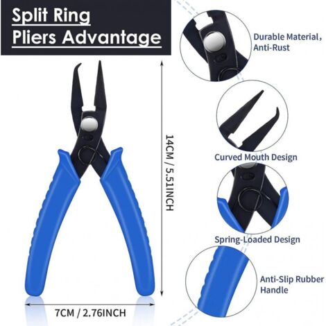 Lot de 2 pinces à bijoux, outils de fabrication de bijoux, pinces à anneaux fendus et pinces à sertir les perles de bijoux (1/3)