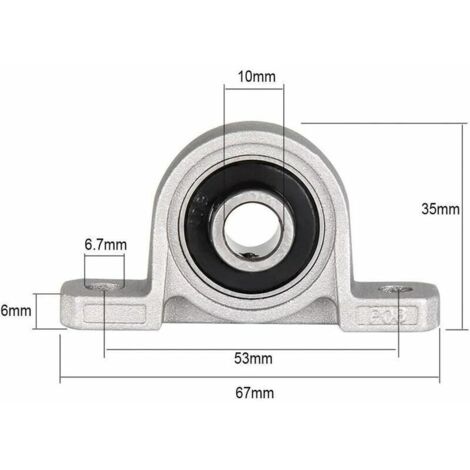 4 Pcs Roulements Bloc, 10mm Roulements à Billes, Paliers a Semelle, Roulements de Bloc d'oreiller, Bride Alésage Auto Support Monté Auto Régler (1/3)