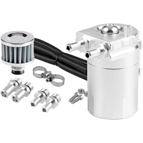 FENOPLASTICAUniversal Oil Catch Can, 300ml Filtre à air Reniflard Moteur Séparateur Réservoir d'huile Car Oil Catcher (Bleu)