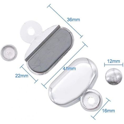 Paquet de 8 supports en verre pour miroir de salle de bain avec pince à verre, support d'étagère ovale en alliage de zinc chromé (1/3)