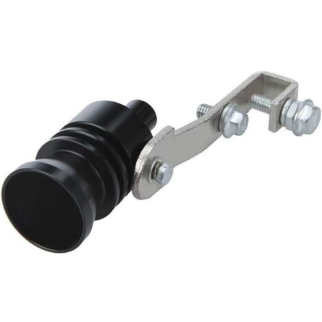 2 Pcs Turbo Whistle, Turbo Sifflet Tuyau d'échappement BOV Blow-off Simulator Valve en aluminium, Voiture Turbo Sound d'échappement sifflet Pipe échappement Blow-Off Valve Simulator (Noir + Rou