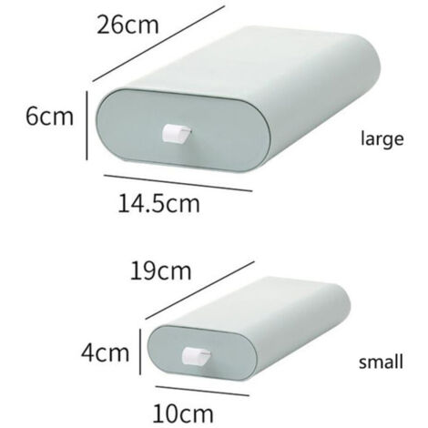 2 pièces tiroir boîte de rangement auto-adhésif crayon plateau support pour stylos sous bureau tiroir de rangement caché Table tiroir boîte maison organisateur boîte (1/3)