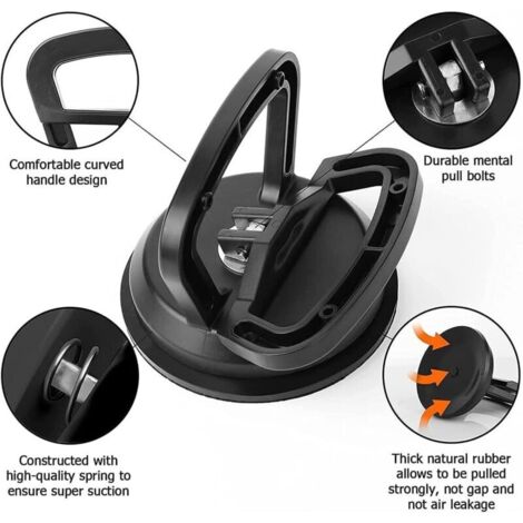 Lot de 2 outils de débosselage et de réparation de voiture avec ventouse, pour poignée de fenêtre, porte, miroir, granit, levage d'objets mobiles (5,7 cm) (1/3)