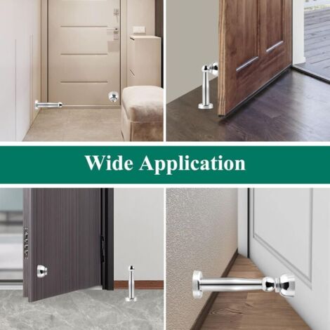 Butée de porte magnétique chromée en acier inoxydable - 18,5 cm de haut - Butée de porte robuste - 1 lot