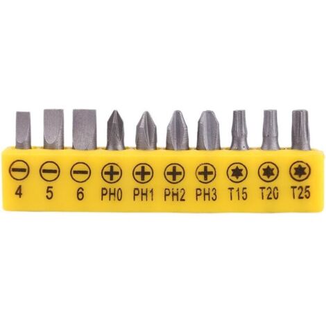 10 pièces Tournevis Poignée d'extension en forme de L Tournevis à douille hexagonale à tête double Tournevis plat Torx Outil à main de kit (1/3)