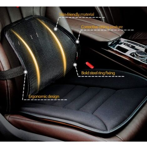 Support lombaire (pack de 2) avec maille respirante pour voiture, chaise de bureau (1/3)