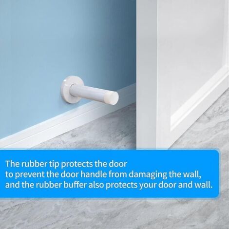 Butoir de porte de 3,5 pouces, 3 pièces, butoir de porte mural en acier inoxydable pour la protection (1/3)