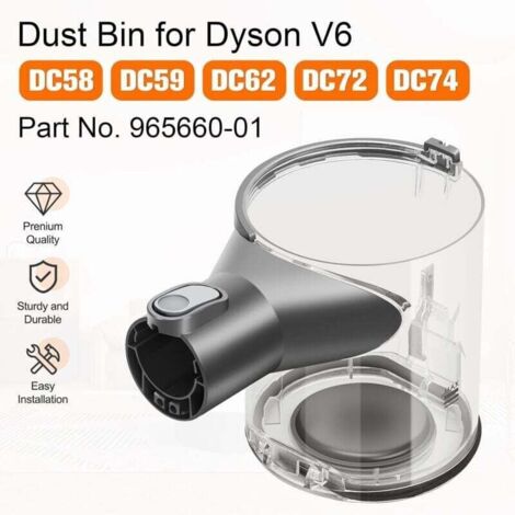 Compatible pour Dyson V6 Bac à Poussière Pièces Détachées DC58 DC59 DC62 DC74 Accessoire Conteneur Cuve Rechange pour Aspirateur Accessoires Dustbin (1/3)