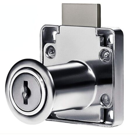 4 pcs Serrure de Tiroir de Bureau, Serrure de Meuble à Cylindre Utilisation pour Fermer des Placards, Tiroir, Armoire ect, Épais et Durable (1/2)