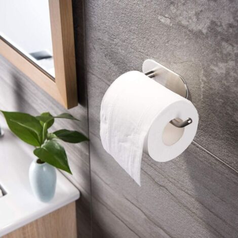 Porte-rouleau de Papier Toilette Sans Support de Papier Auto-adhésif de Forage Titulaire de Papier Hygiénique en Acier Inoxydable (1/3)