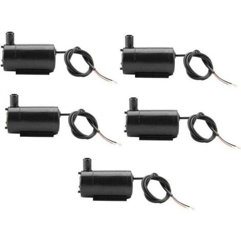 5pcs Mini Pompe à Eau, Pompe Submersible 3W 220V DC 3V-5V en Plastique pour Réservoir de Poissons Fontaine Aquarium (1/4)