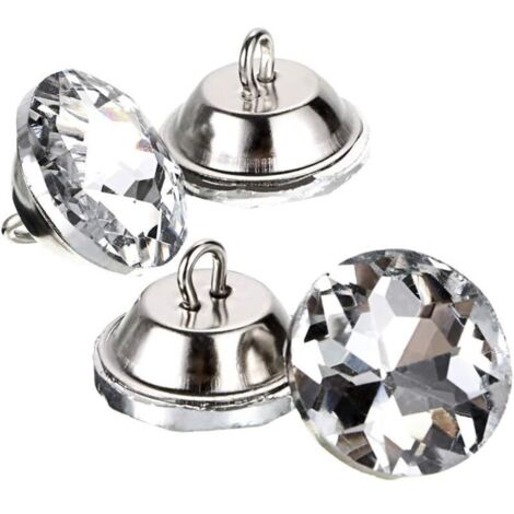 Un lot de 50 boutons en cristal clair taillés en diamant de 20 mm avec anneaux, adaptés aux travaux manuels et à la décoration tels que la couture, le matelassage de canapés et le rembourrage de tête (1/4)