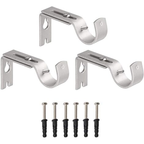 Ensemble de supports muraux réglables pour tringle à rideaux (3 pièces) - Accessoires pour rideaux (1/4)