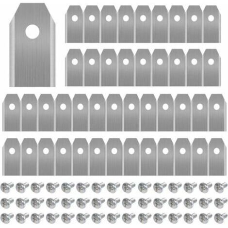 45 x Lames de Couteau en Titane pour Toutes Les Tondeuses Robotiques Husqvarn/Automower/ Yardforce/Gardena(3g-0.75mm) Avec 45 Vis, Lames de Rechange pour Modèles 105,310,315,320,420,430x,r40i