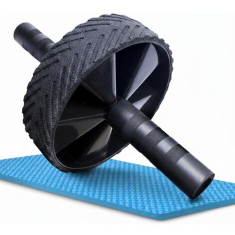 Roue abdominale professionnelle pour muscler vos abdos à la maison Rouleau abdominal avec tapis antidérapant Exercices de gainage, gymnastique et fitness à domicile - Design haut de gamme (1/4)