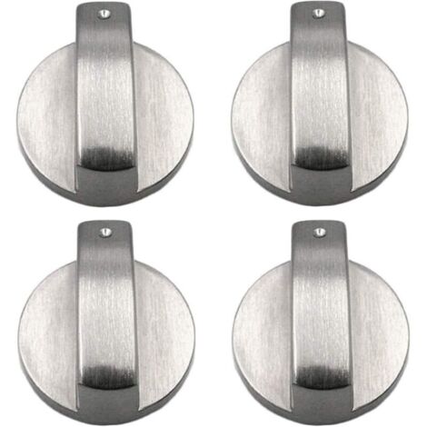 Boutons d'ustensiles de cuisine en métal brossé, lot de 4, boutons de commande pour cuisinière à gaz, compatibles avec les verrous de commande des cuisinières à gaz.