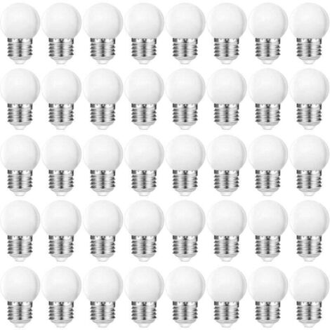 LED E27 G45 Ampoules Globe, Blanc Chaud 2700K, Ampoules LED 3W G45, Couvercle en plastique mat, Lampe pour guirlandes lumineuses, E27 Intérieur et extérieur, Non Dimmable, 40 Pièces [Classe énergétiqu