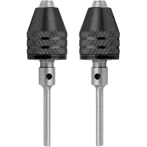 Deux adaptateurs de mini mandrin de perçage à tige ronde de 3 mm, mandrins à changement rapide sans clé, adaptés aux outils rotatifs Dremel, capacité (0,3-3,6 mètres). (1/4)