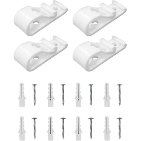 Cordon de chaînette en plastique pour store enrouleur romain, clip de sécurité enfant de type P, adapté aux stores enrouleurs romains verticaux, livré avec 8 vis et 8 poteaux en plastique (blanc).