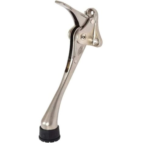 Butée de porte inférieure réglable, butée de porte pliante (finition nickel satiné, 15 cm x 1 pièce)