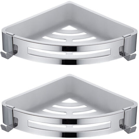 FENOPLASTICATriangle,2 Pièces Etagère De Douche D'Angle, Serviteur De Douche Sans Percage, Antirouille Pour Panier Rangement Douche Accessoire Salle De Bain Porte Savon Shampooing