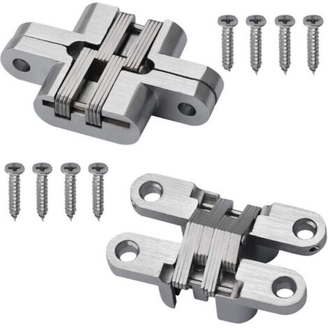 Charnières Invisibles 180° Zinc pour Porte Pliante Meuble 70 mm