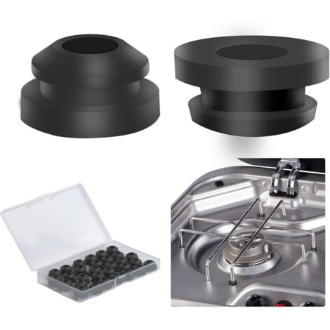 30 Pcs Embouts en Caoutchouc pour Supports de Casseroles, Passages en Caoutchouc, Pieds en Caoutchouc Antirouille Compatibles pour Dometic Smev Thetford Tiges 5 mm Accessoires de Camping-Car (1/4)