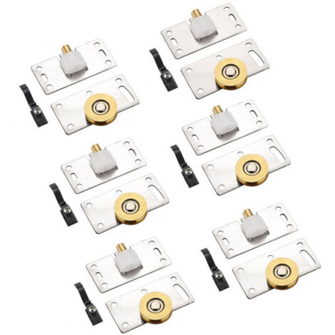 6 paires de roulettes pour portes coulissantes d’armoires, fenêtres et meubles – silencieuses et durables (1/4)