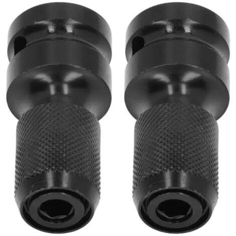 Lot De 2 Adaptateurs De Douille 1-2" Carré à 1-4" Hexagonal, Convertisseur De Mandrin à Libération Rapide Pour Clé à Cliquet (1/2)