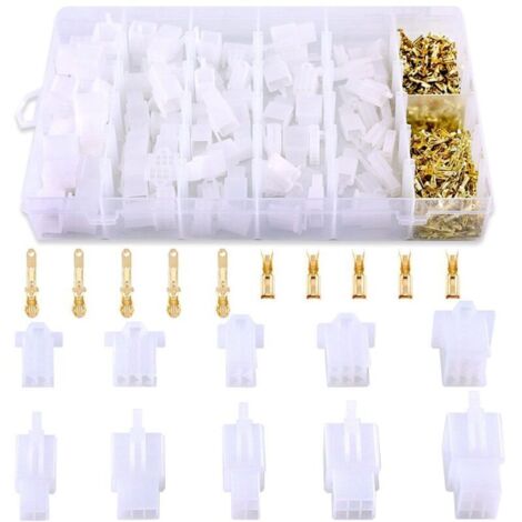 Lot de 580 Connecteurs à Sertir 2,8 mm Mâles et Femelles pour Moto Vélo Voiture Bateau (1/4)