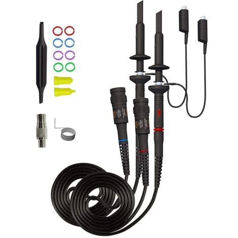 Sonde d'oscilloscope universelle avec Kit d'accessoires, sondes à pince d'oscilloscope 200MHz avec Kit de cables de Test BNC vers Minigrabber (1/4)