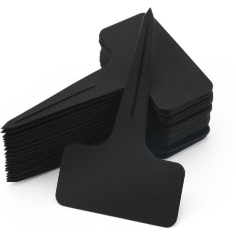 Etiquettes à planter, Outils De Plantation, 100 Pcs étiquettes Pour Plantes, étiquettes de Jardin Imperméable, T-Type Etiquettes en Plastique de Semis 6 x 10cm (Noir) (1/4)