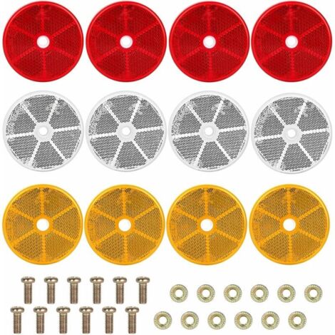 Pack de 12 Rétroviseurs Ronds 60 mm pour Vélo Remorque Moto Scooter Arrière Orange Rouge Blanc (1/4)