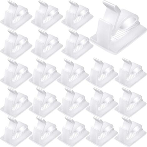 120 Pièces Clips de Câbles Extérieurs Adhésifs Blancs pour Organisation de Fils à la Maison (1/4)