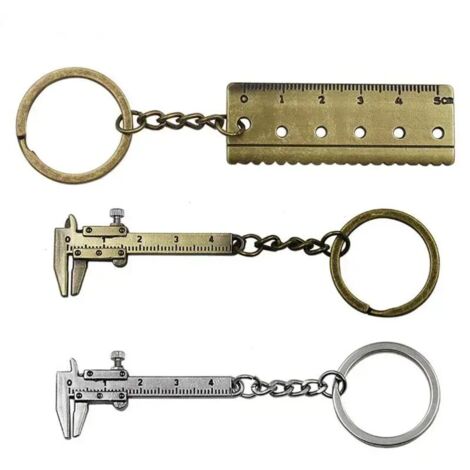 Mini règles métalliques 3D portables, outils de mesure mobiles, porte-clés pour hommes (1/4)