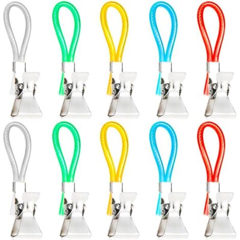 10Pcs Pince Serviette,Crochet Torchon,Attache Torchon Cuisine,Clips Torchon Multicolores, Métal Clips de Cuisine Suspendus, pour Cuisine, Armoires et aux Salles de Bains (5 Couleurs)